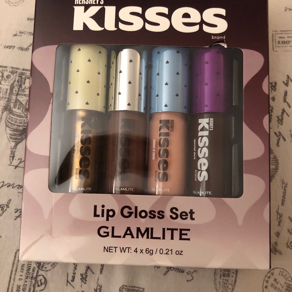 Glamlite x Hershey’s Kisses 4PC Lip Gloss Set NIB
